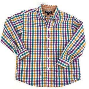 Panhandle Boys Check Button up Collared shirt (M/10)